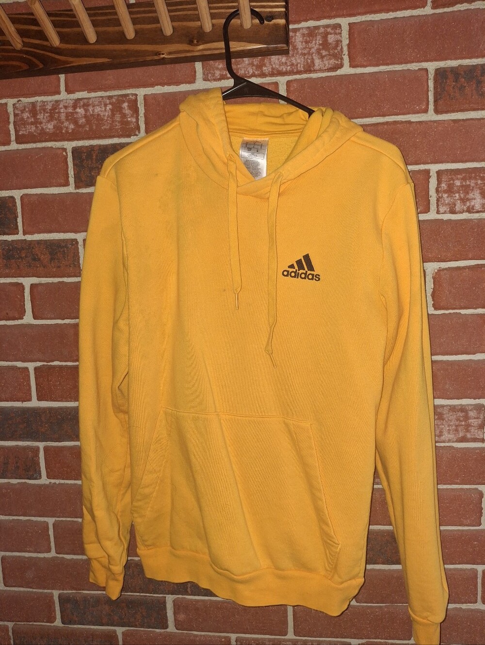 adidas Yellow Pullover Hooded Sweatshirt